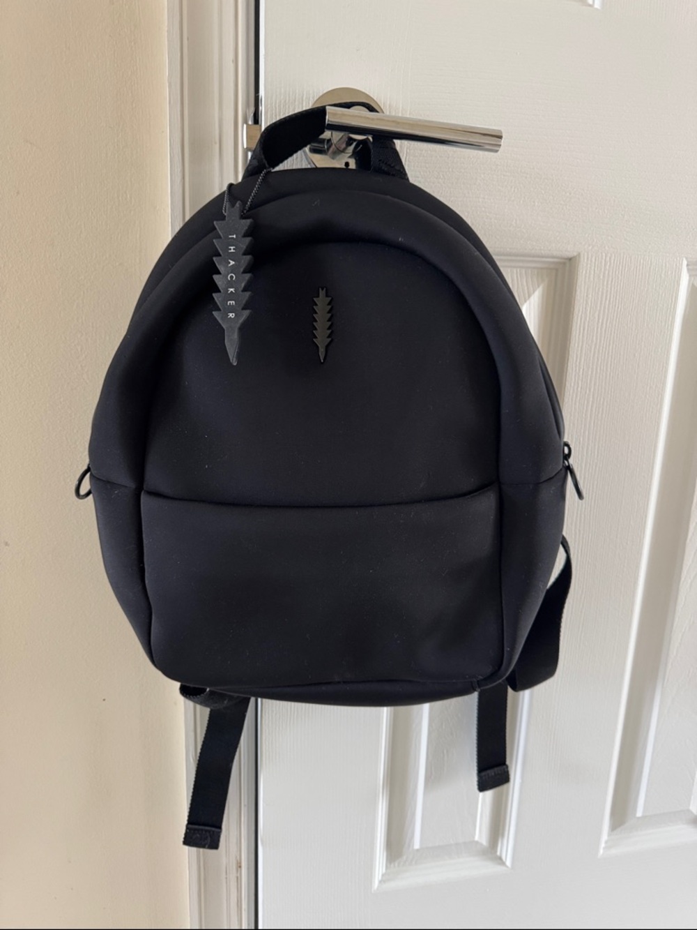 Thacker Black Neoprene Mini Backpack